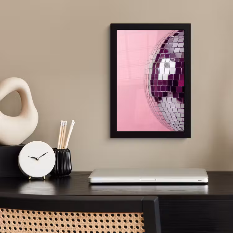 Bilder mit Rahmen - Spiegelkugel – Silber – Modern — 2