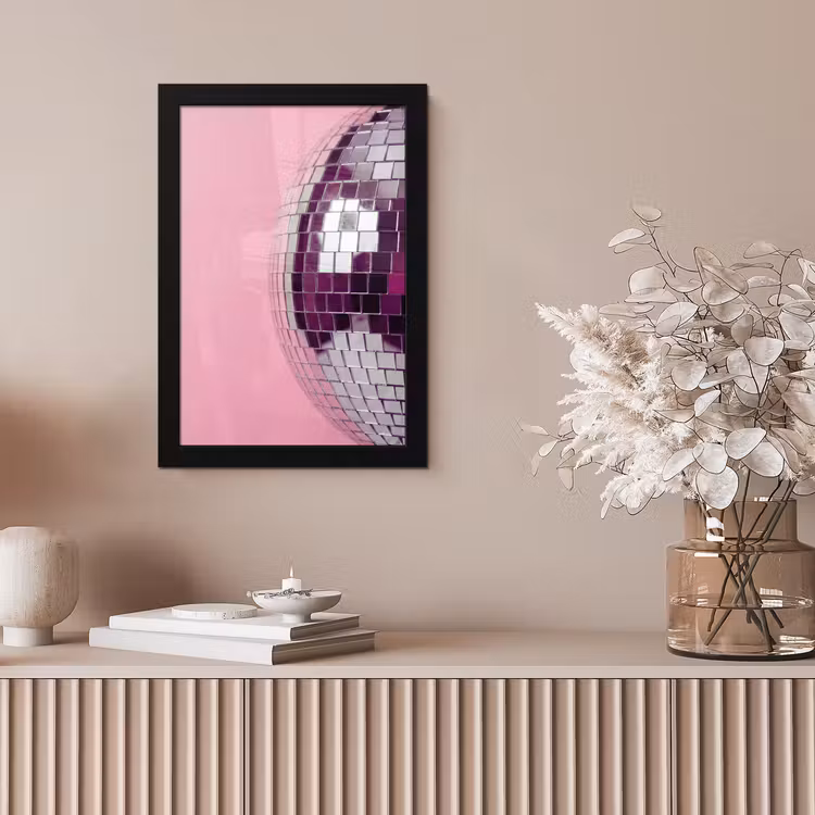 Bilder mit Rahmen - Spiegelkugel – Silber – Modern — 4