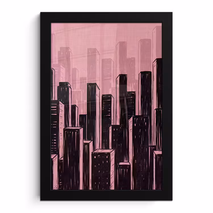 Bilder mit Rahmen - Stadt – Abstrakt – Rosa — 1