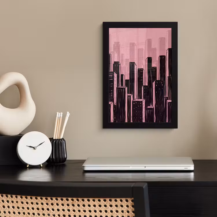 Bilder mit Rahmen - Stadt – Abstrakt – Rosa — 2