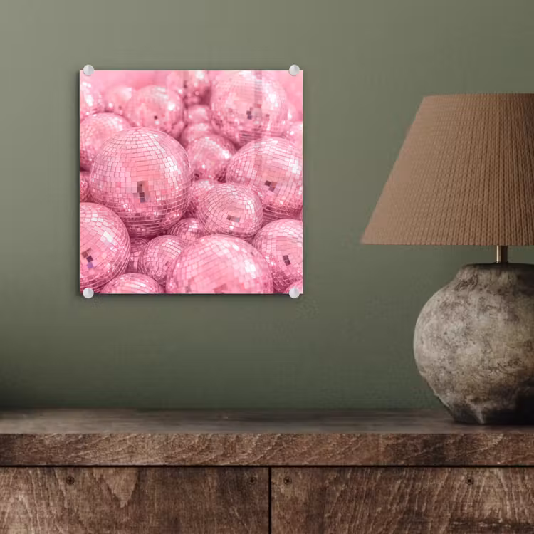 Glasbild - Rosa Discokugeln — 4