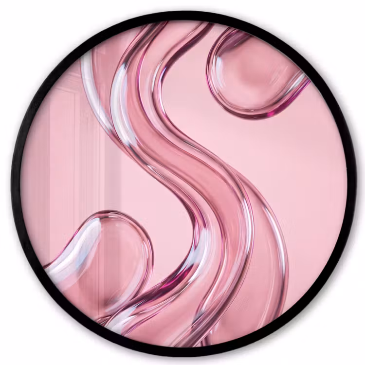 Poster im Rahmen Rund - Form – Abstrakt – Rosa — 1
