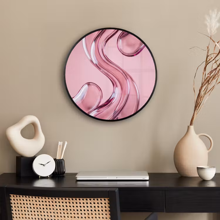 Poster im Rahmen Rund - Form – Abstrakt – Rosa — 3