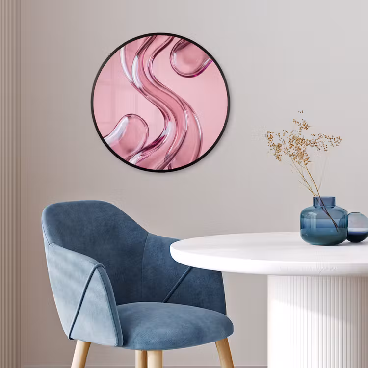 Poster im Rahmen Rund - Form – Abstrakt – Rosa — 4