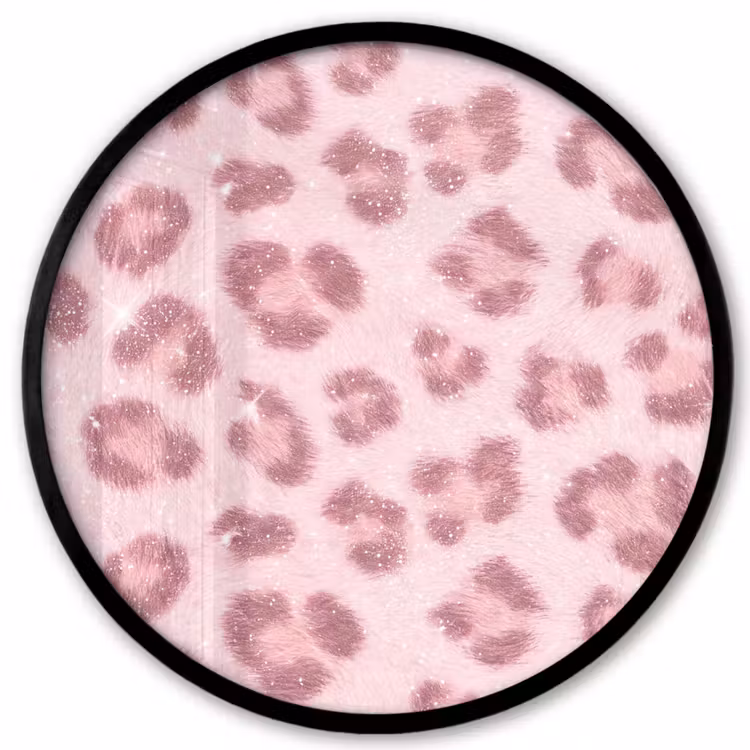 Poster im Rahmen Rund - Rosa Tiermuster – Glitzer — 1