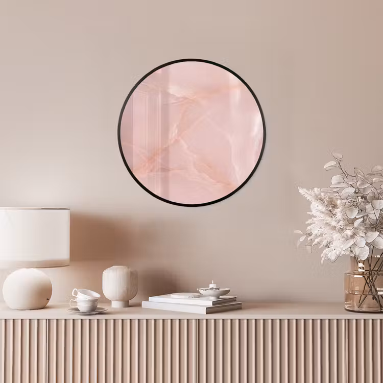 Poster im Rahmen Rund - Textur – Rosa – Muster — 5