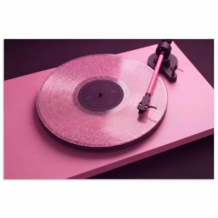 Poster - Plattenspieler – Rosa – Musik — 1