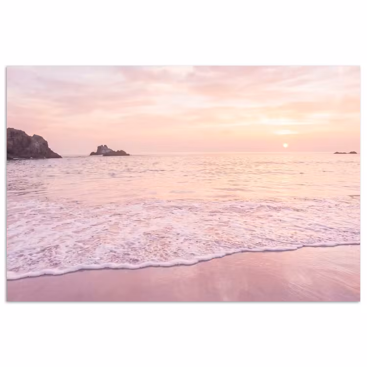 Poster - Strand – Sonnenuntergang – Rosa — 1