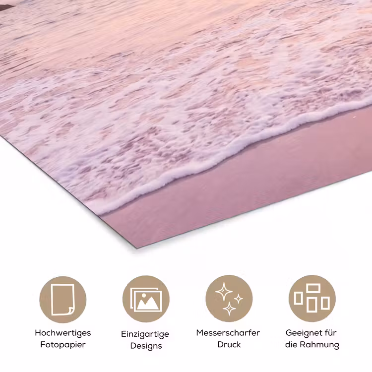 Poster - Strand – Sonnenuntergang – Rosa — 5