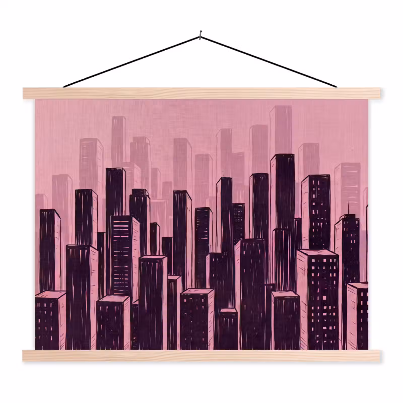 Stoffbild - Stadt – Abstrakt – Rosa — 1