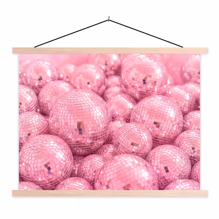 Stoffbild - Rosa Discokugeln — 1