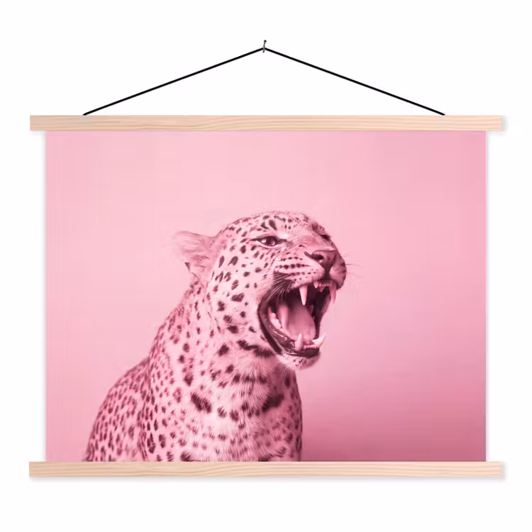 Stoffbild - Rosa Katze – Modern — 1