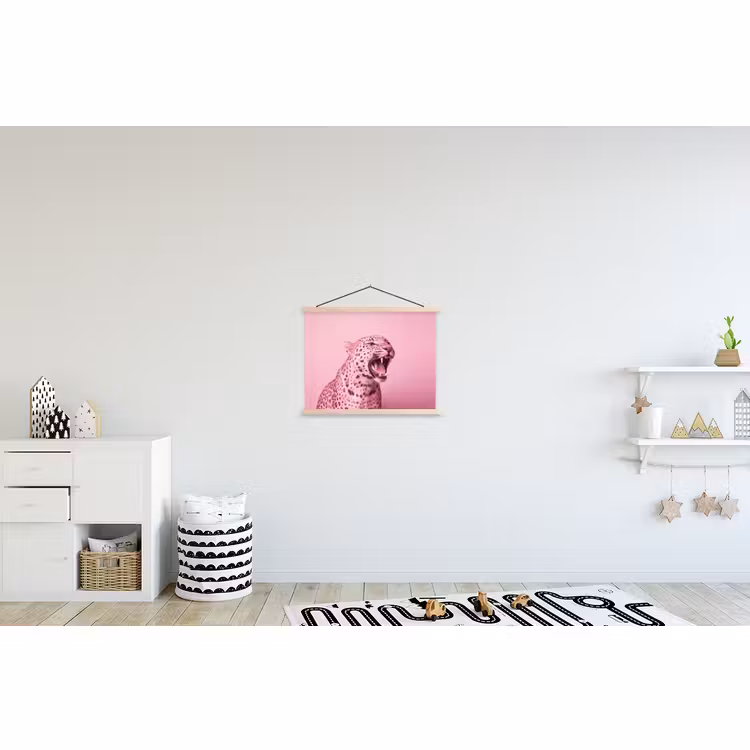 Stoffbild - Rosa Katze – Modern — 2