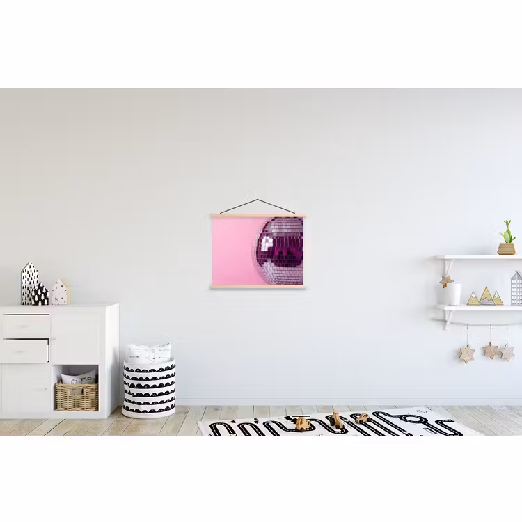Stoffbild - Spiegelkugel – Silber – Modern — 2