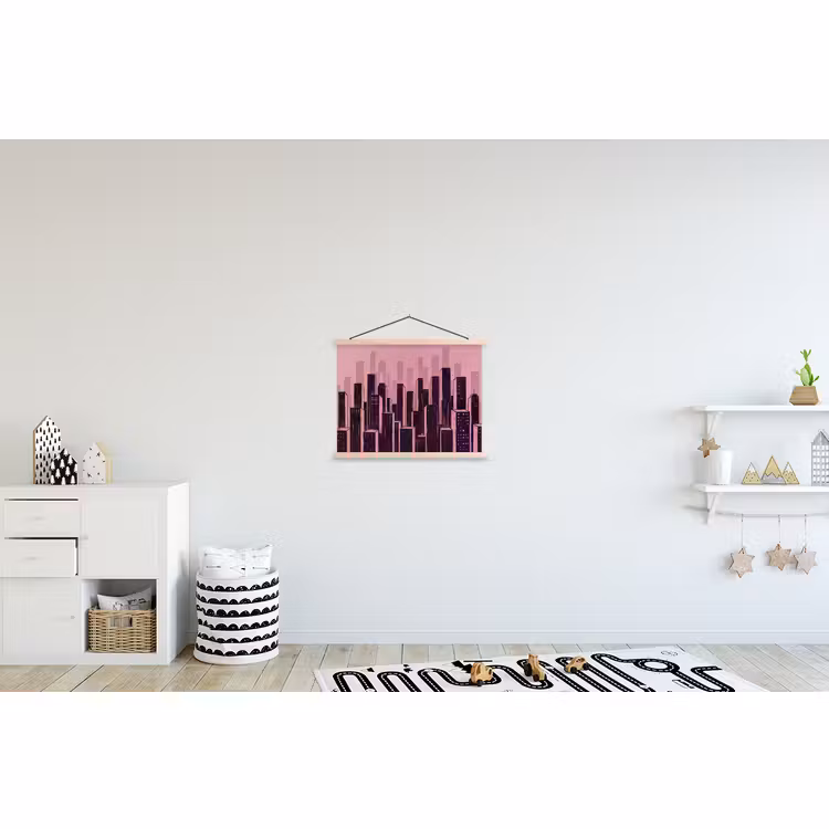 Stoffbild - Stadt – Abstrakt – Rosa — 2