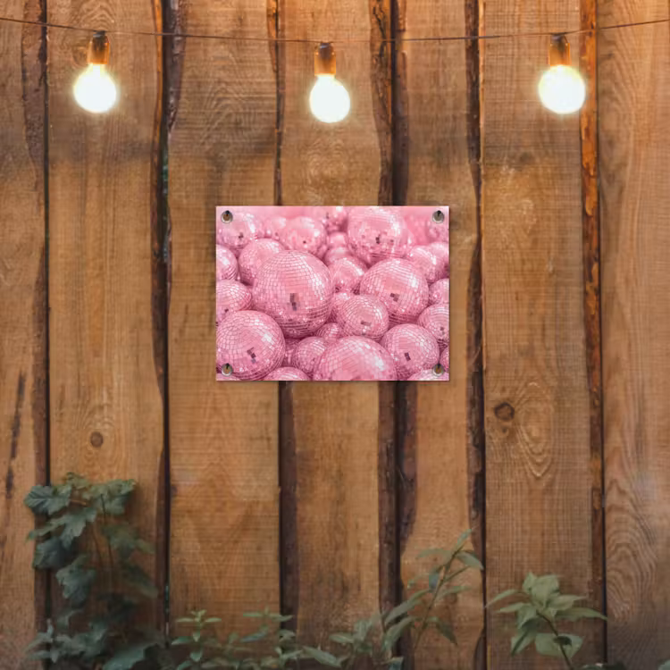 Gartenposter - Rosa Discokugeln — 2