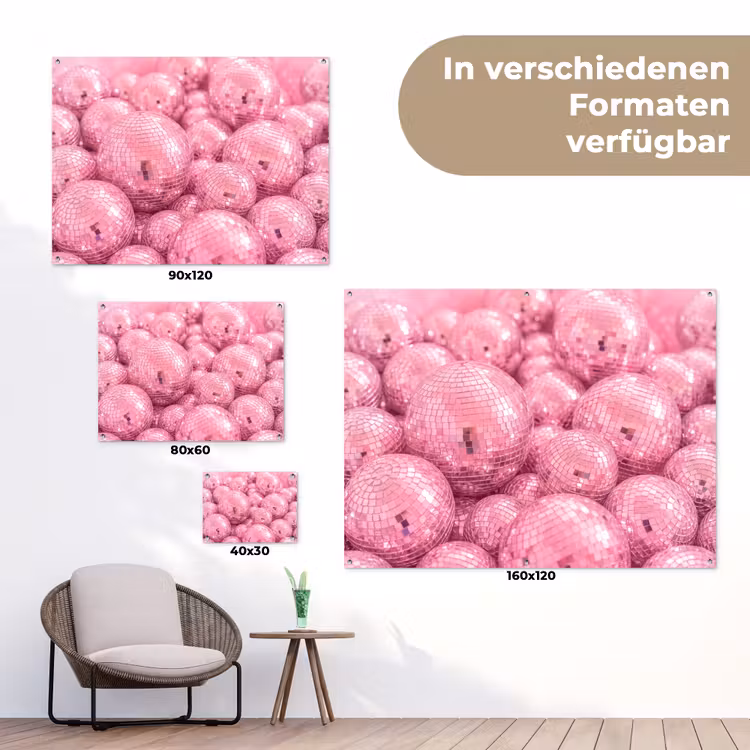 Gartenposter - Rosa Discokugeln — 6