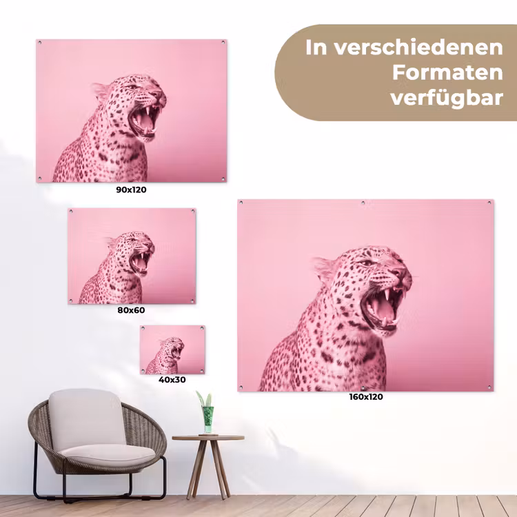 Gartenposter - Rosa Katze – Modern — 6