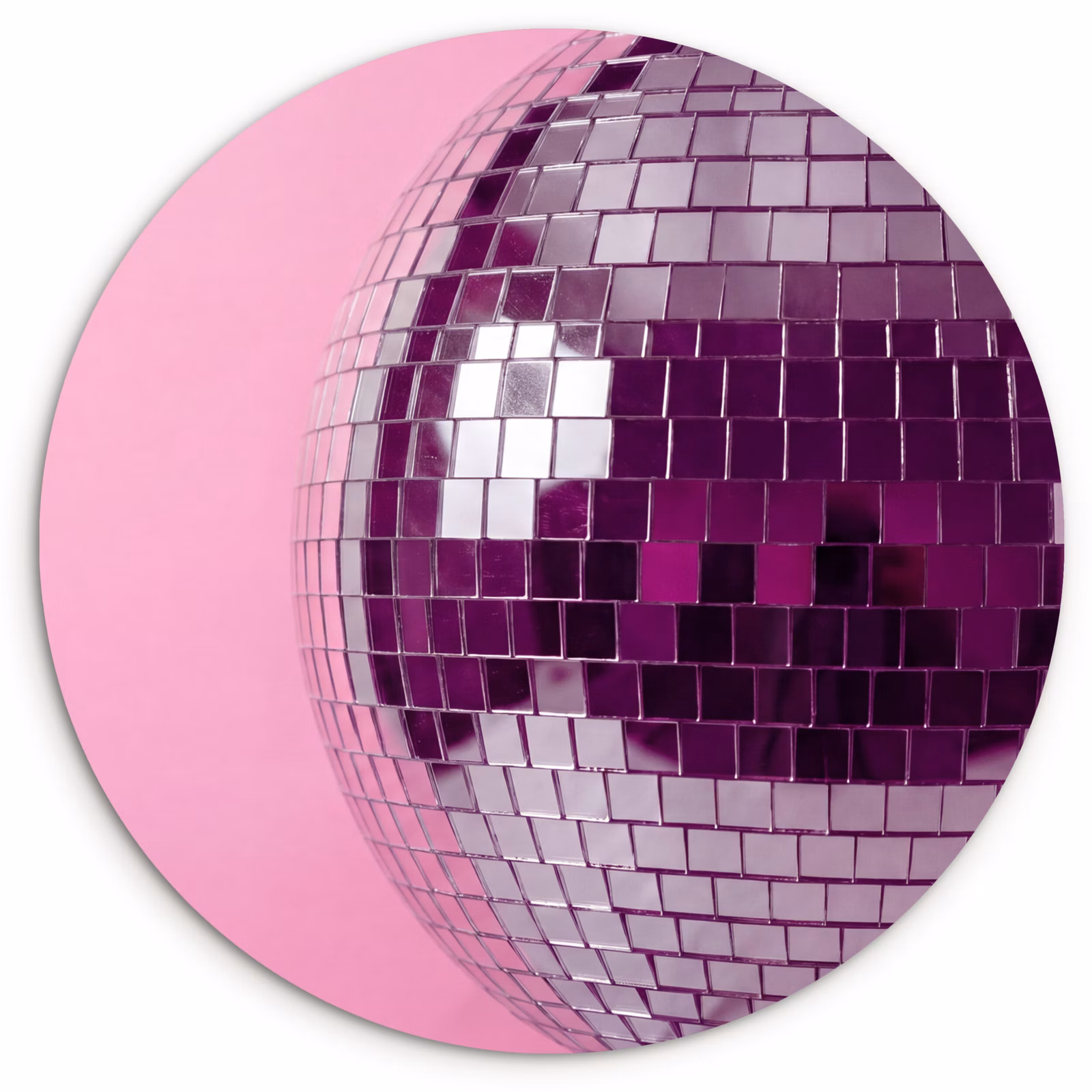 Glasbild Rund - Spiegelkugel – Silber – Modern — 1