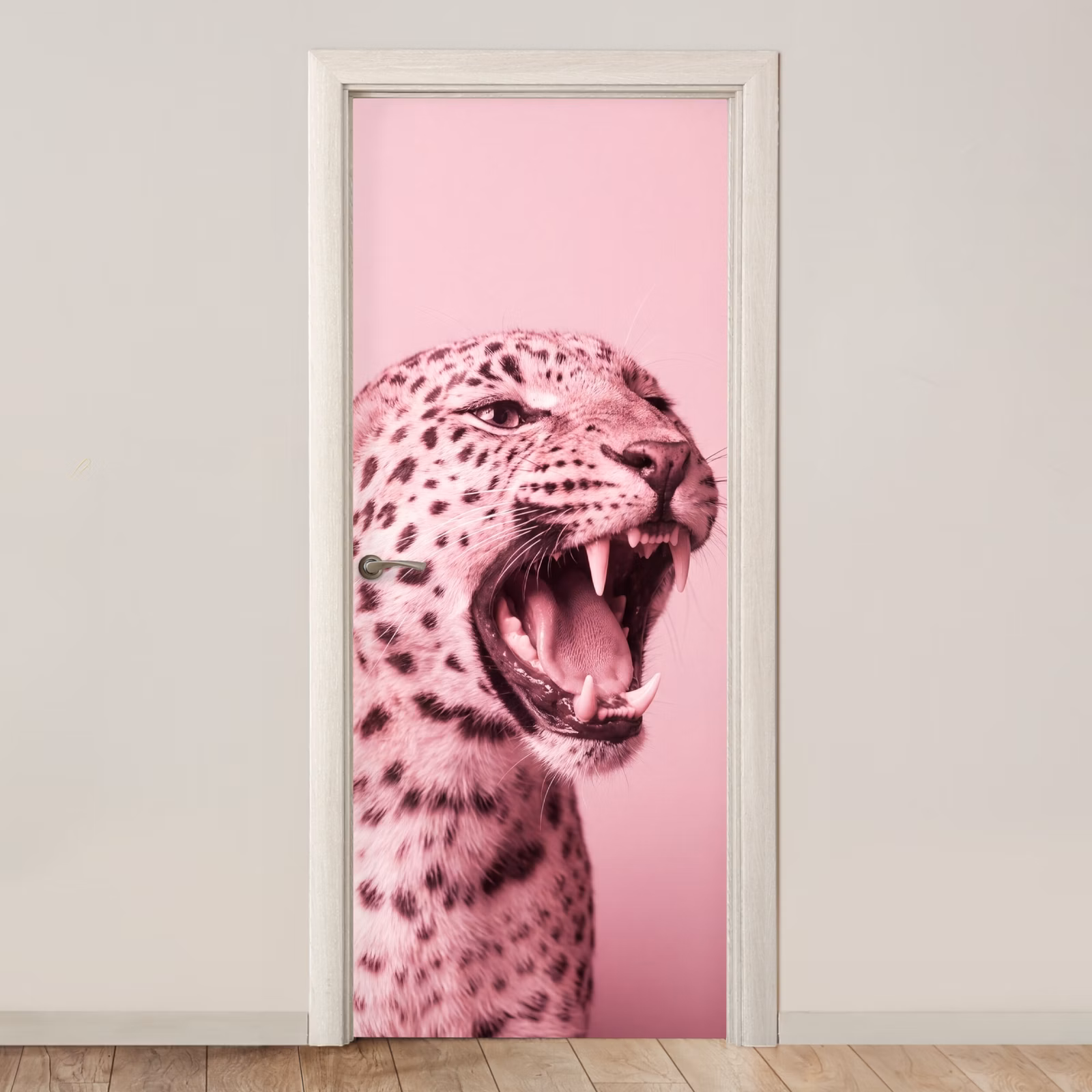 Türtapete - Rosa Katze – Modern — 1