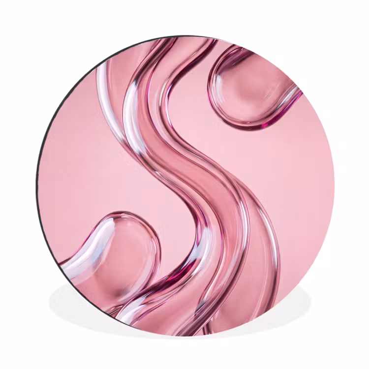Alu-Dibond-Bild Rund - Form – Abstrakt – Rosa — 1
