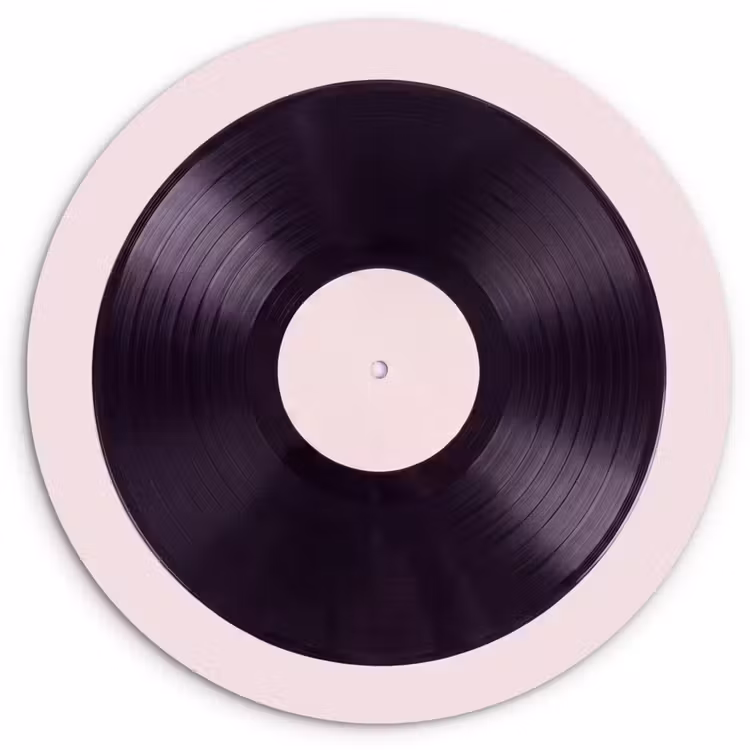 Glasbild Rund - Schallplatte – Musik – Grün — 1