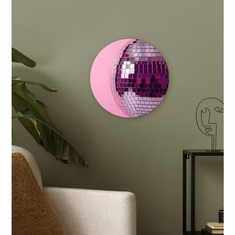 Glasbild Rund - Spiegelkugel – Silber – Modern — 3