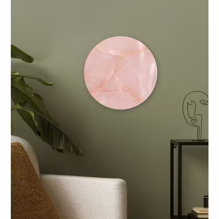 Glasbild Rund - Textur – Rosa – Muster — 3