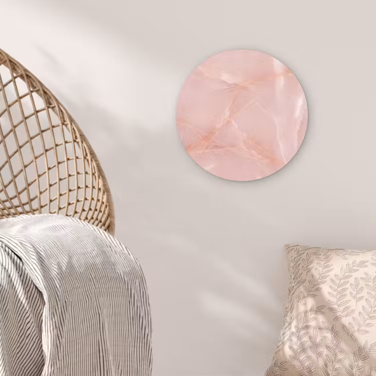 Glasbild Rund - Textur – Rosa – Muster — 5