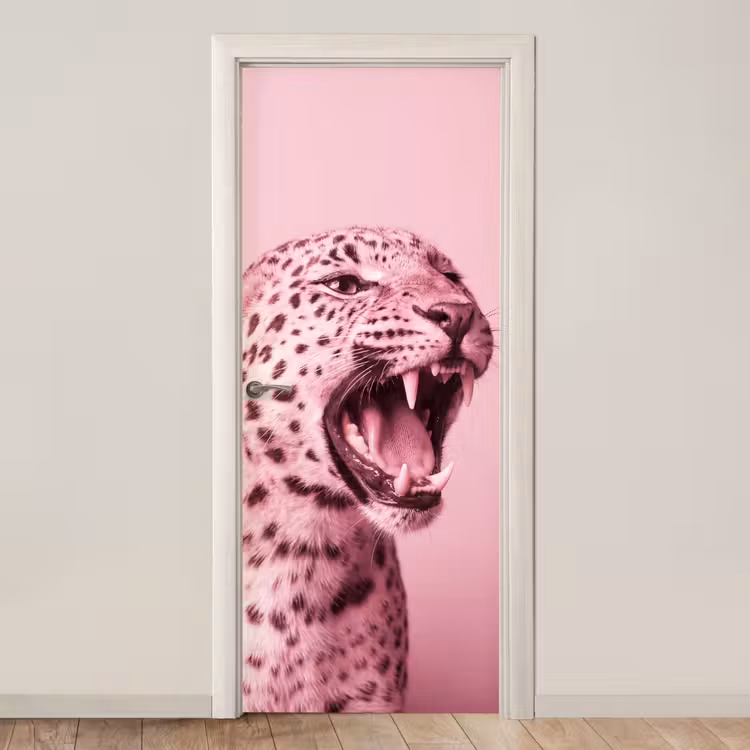 Türtapete - Rosa Katze – Modern — 1