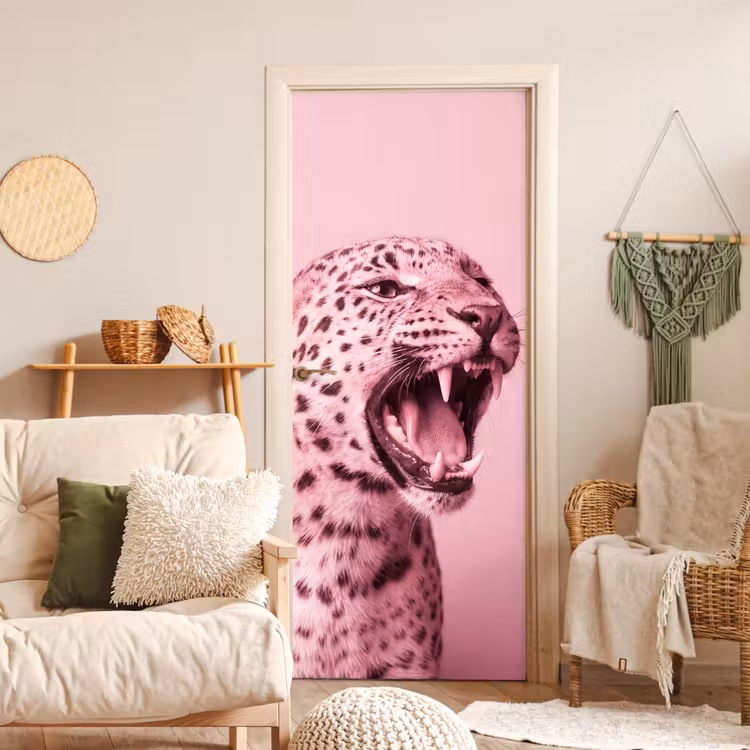 Türtapete - Rosa Katze – Modern — 3