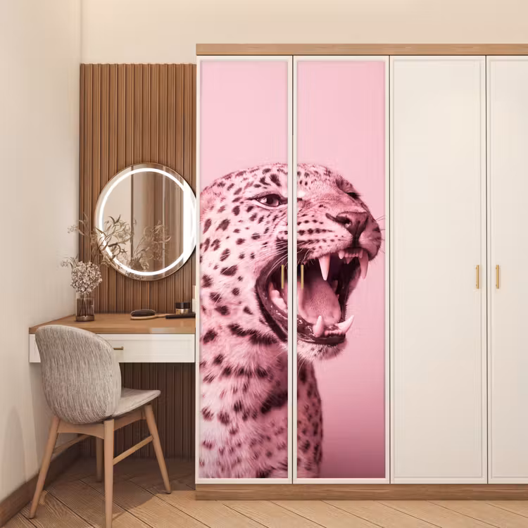 Türtapete - Rosa Katze – Modern — 4