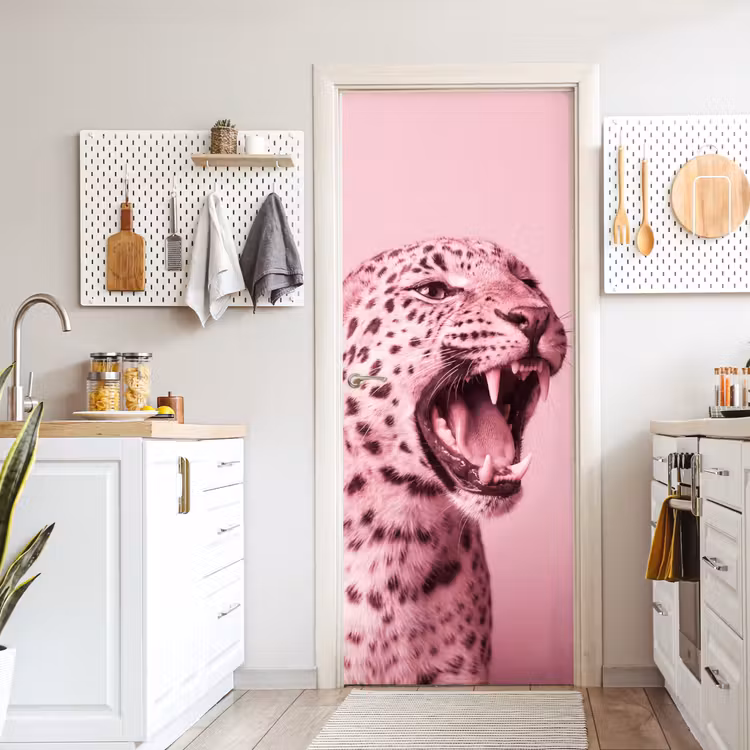 Türtapete - Rosa Katze – Modern — 6