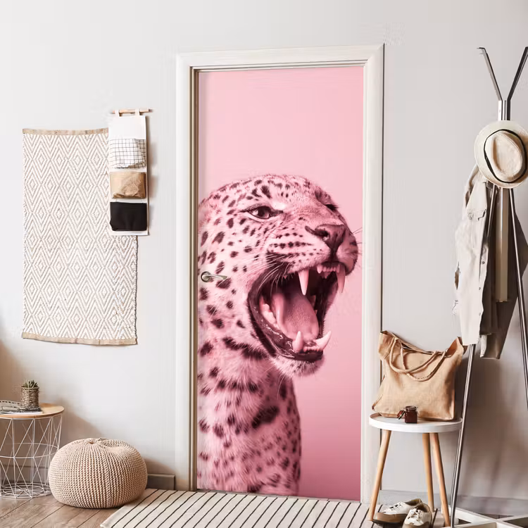 Türtapete - Rosa Katze – Modern — 7