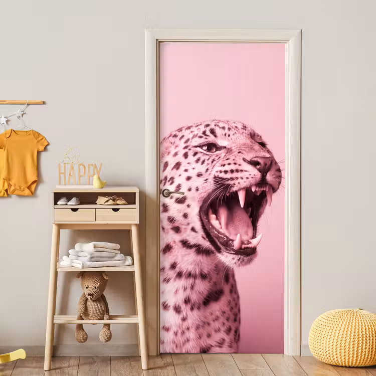 Türtapete - Rosa Katze – Modern — 8