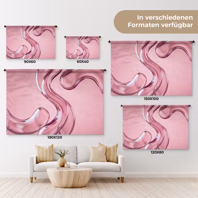 Wandteppich - Form – Abstrakt – Rosa — 8