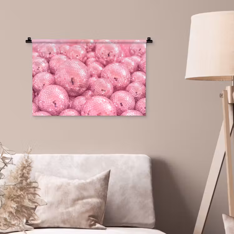 Wandteppich - Rosa Discokugeln — 2