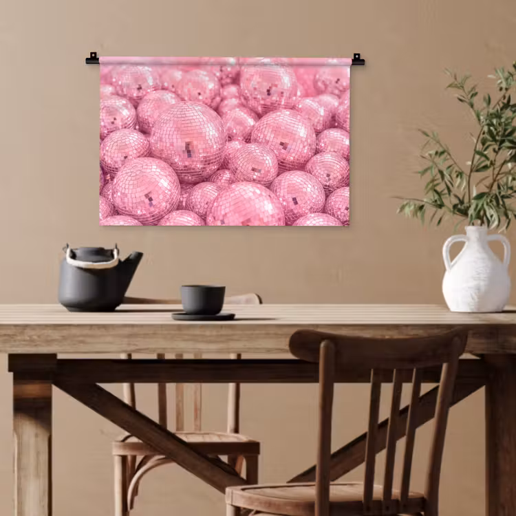 Wandteppich - Rosa Discokugeln — 3