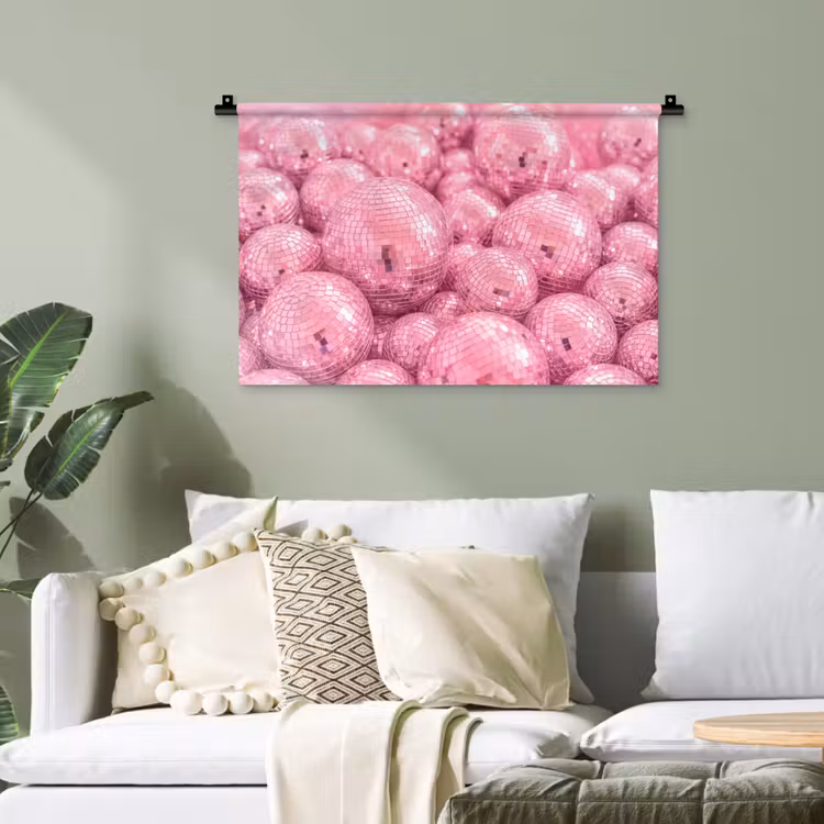 Wandteppich - Rosa Discokugeln — 4