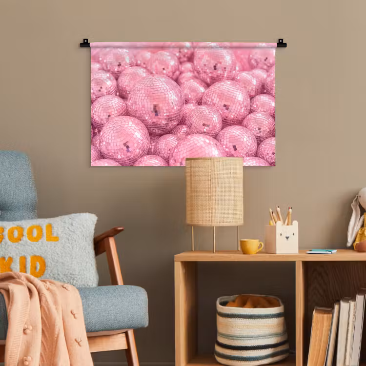 Wandteppich - Rosa Discokugeln — 5