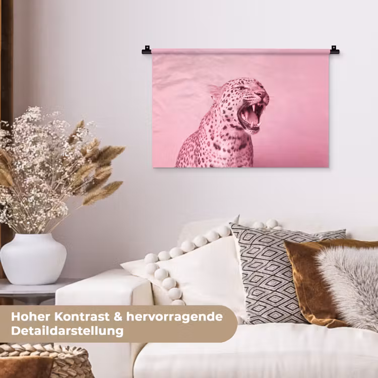 Wandteppich - Rosa Katze – Modern — 6