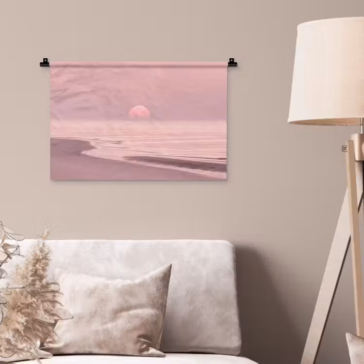 Wandteppich - Rosa Sonnenuntergang – Strand — 2