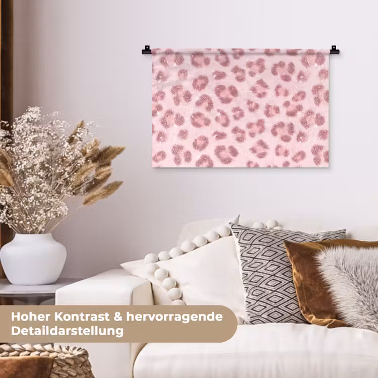 Wandteppich - Rosa Tiermuster – Glitzer — 6