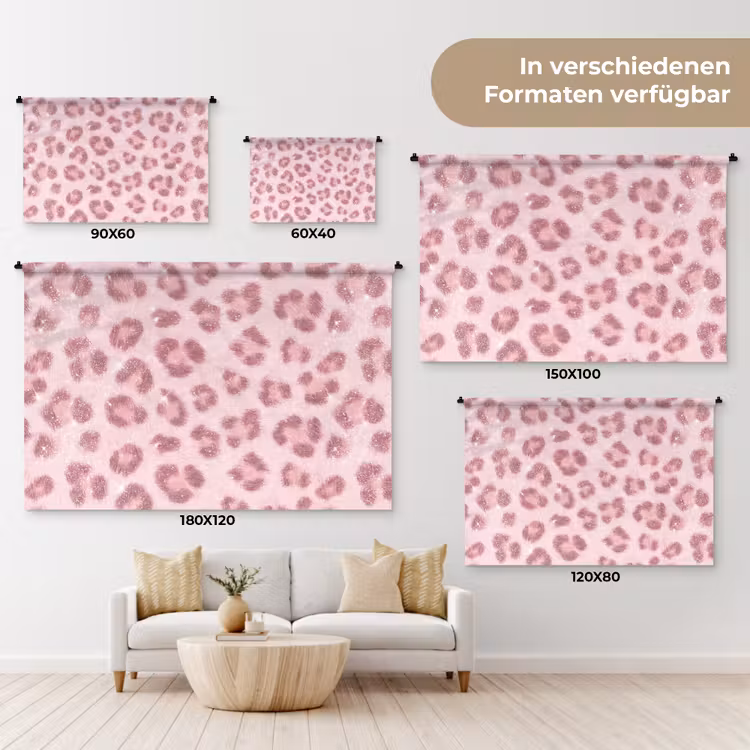 Wandteppich - Rosa Tiermuster – Glitzer — 8