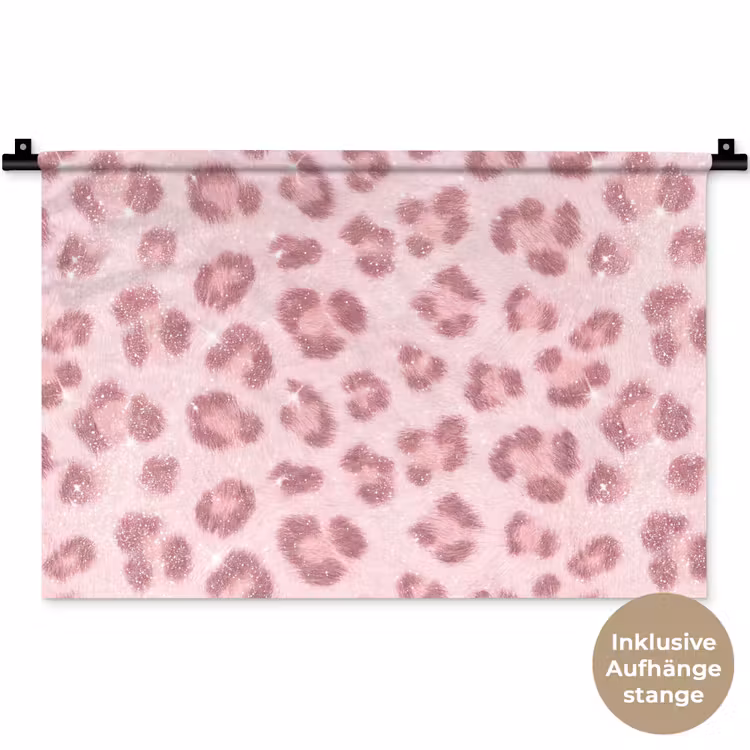 Wandteppich - Rosa Tiermuster – Glitzer — 9