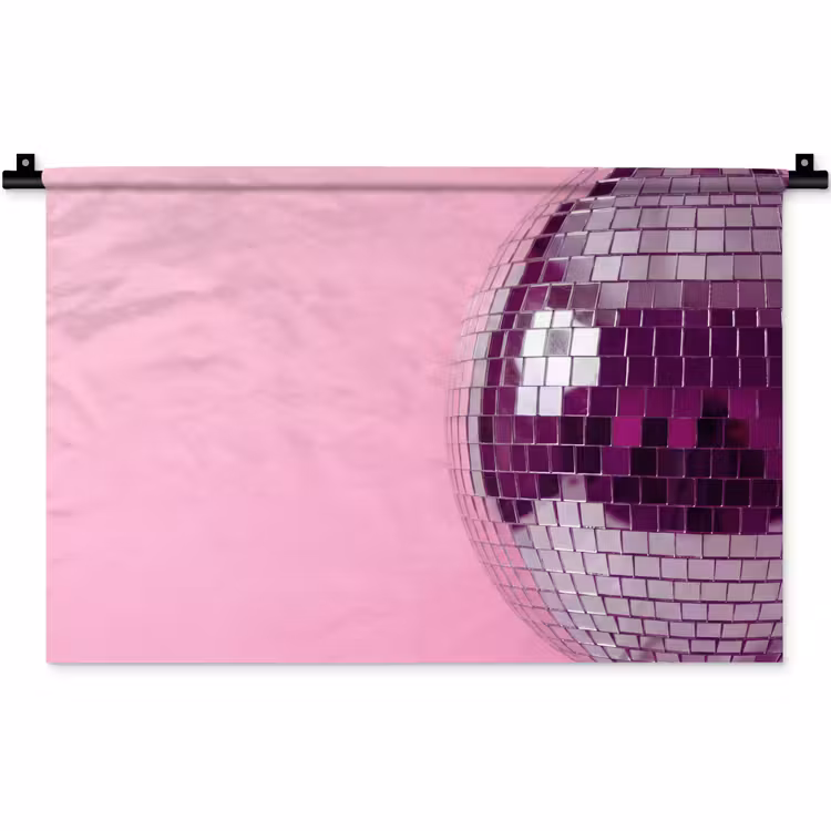 Wandteppich - Spiegelkugel – Silber – Modern — 1