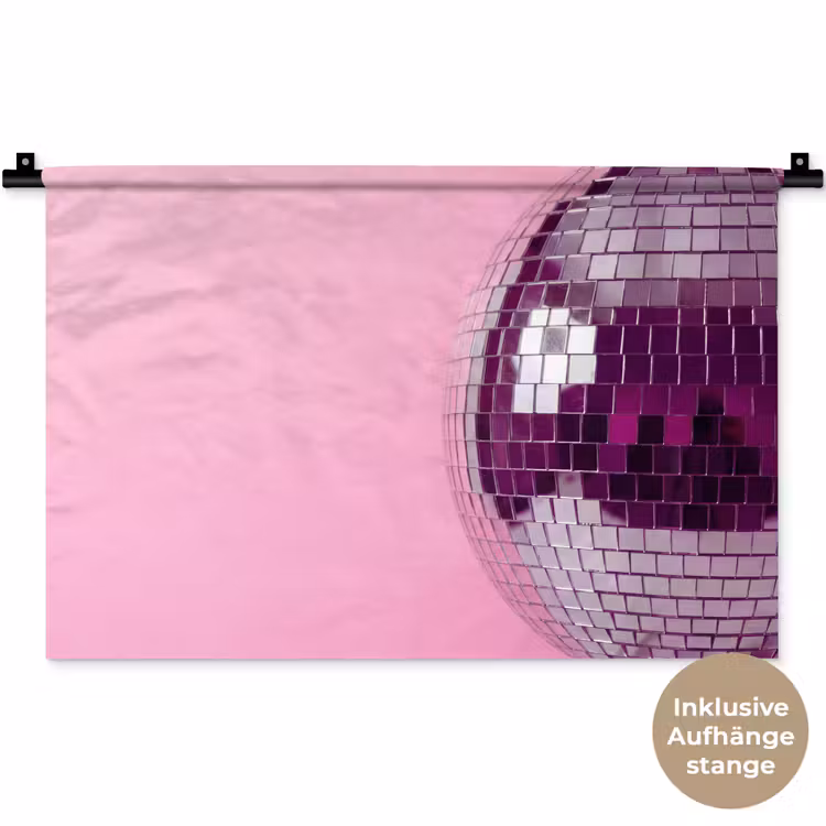 Wandteppich - Spiegelkugel – Silber – Modern — 9
