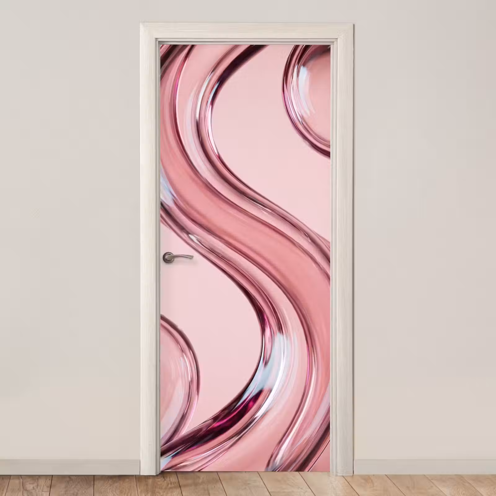 Türtapete - Form – Abstrakt – Rosa — 1