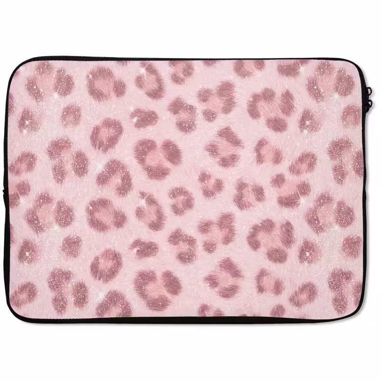Laptop hülle - Rosa Tiermuster – Glitzer — 1