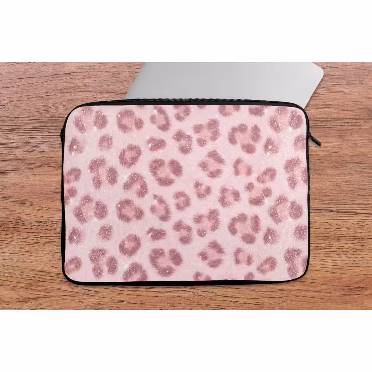 Laptop hülle - Rosa Tiermuster – Glitzer — 2